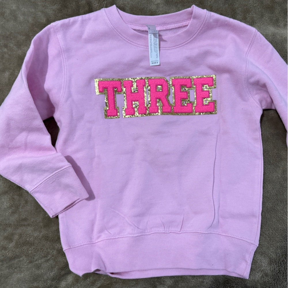 Pink Birthday Sweater (Three) toddler